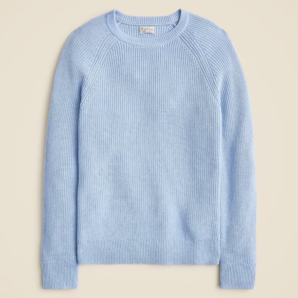 J Crew Sweater Mens Blue Shaker Stitch Crewneck Heritage Ribbed CG326 - Picture 1 of 5